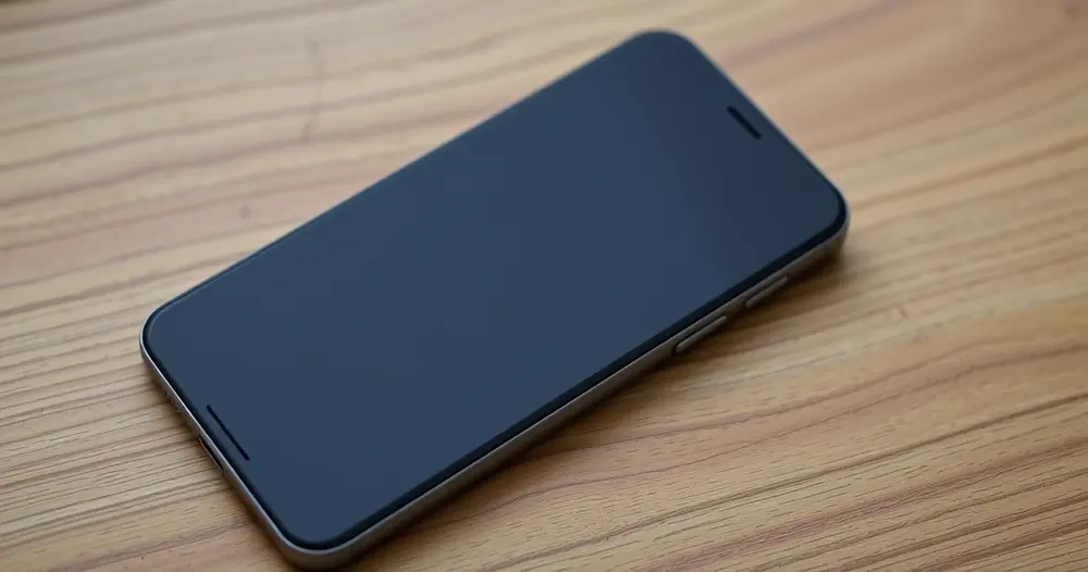 Celular apoiado em mesa com tela de carregamento
